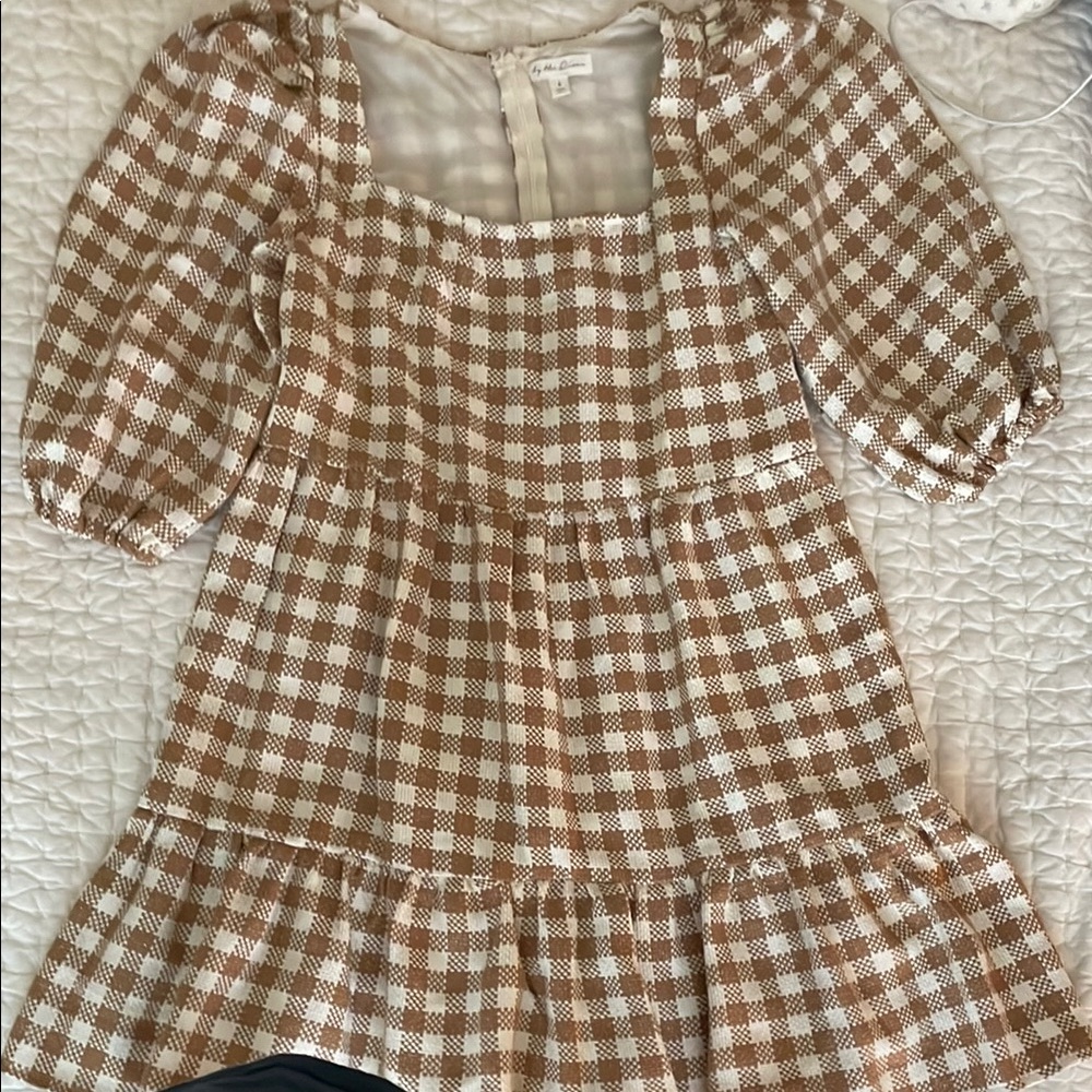 Brown and White Tweed mini dress, size Small
